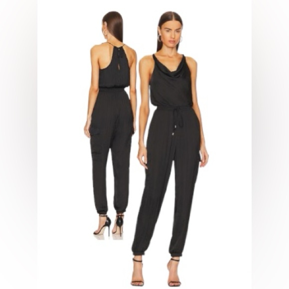 STEVE MADDEN🖤Valencia Women’s Halter Neck Cargo Jumpsuit, Sz M, NWT